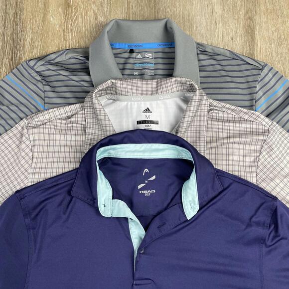 adidas Other - (Lot of 3) Adidas Head Golf Performance Polos Men's M Striped Stretch Contrast